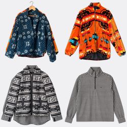 Crazy Patterned Fleece Jackets #1223
