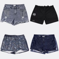 Y2K Micro Denim Shorts with Distressed Details (RS..