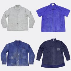 Blue French Workwear Chore Jackets