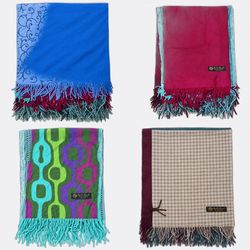 Patterned and Solid Color Fringed Scarves
