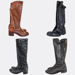 Leather High Knee Boots
