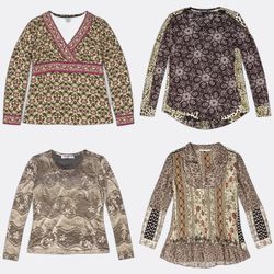 Y2K Women Printed Blouses and Tops