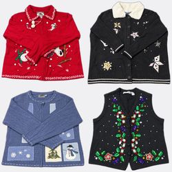 Wholesale Vintage Christmas Sweaters Bundle | 10pc..