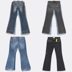 Embellished Pocket Bootcut Denim Jeans