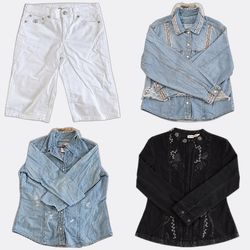 True Religion & other brand Denim short/jacket 5p