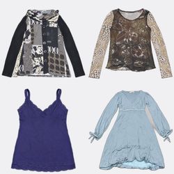 Y2K Mixed Print & Layered Tops
