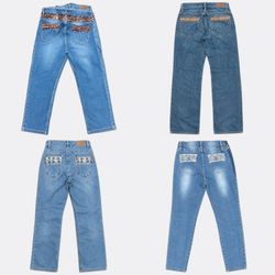 Jeans en denim avec poches embellies