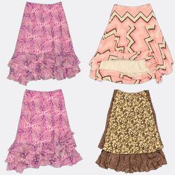 Women's Printed Floral Midi Skirts