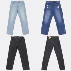 Denim Skinny Jeans in Blue and Black