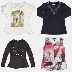 Women's Embellished and Graphic Tops Selection (CV..