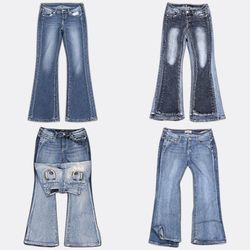 Y2K Flare Denim Jeans Auswahl