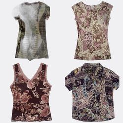 Pacote de Blusas e Tops Impressos Femininos