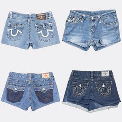 True Religion Rock Revival Short en denim