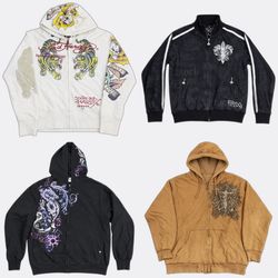 Affliction & Ed Hardy Ecko Unltd Zip Hoodies