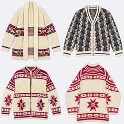 (FV-2860) Patterned Knit Cardigans Selection