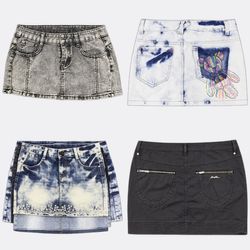 RE-3967 Y2K Denim Mini Skirts RE-3967