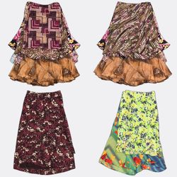 Women's Vintage Patterned Midi and Maxi Skirts