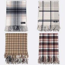 Plaid Soft Fringed Scarves