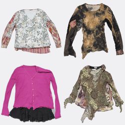 Women's Vintage Style Printed Blouses and Tops Lot
