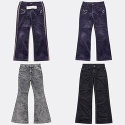 Pantalon en velours côtelé Y2K et jean évasé RE-39..