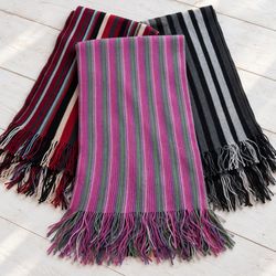 Écharpes en tricot rayées