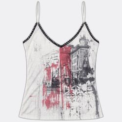Upcycled Vintage Printed Cami Top