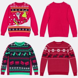 (FV2850) Festive Holiday Round Neck Sweaters