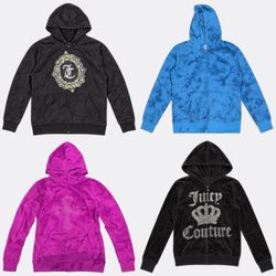 Juicy Couture sweats à capuche zippés en velours