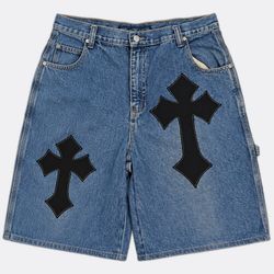 UPCYCLED JORTS WITH CROSS