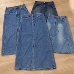 Y2k Denim Maxi and Midi Skirts (GRF-10-035)