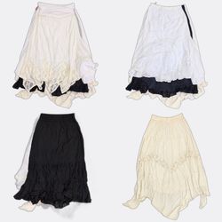 Faldas maxi de encaje con capas para mujer
