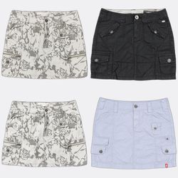 Y2K Women's Casual Cargo Skirt RE-3963