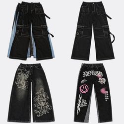 Printed and Graphic Straight Leg Jeans RV # 1935