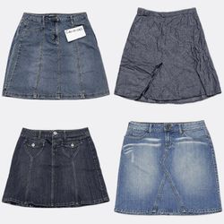 GRV 1-057 Women y2k denim midi skirts back pocket ..