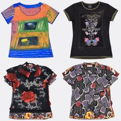 Women y2k vintage Printed Blouses and T-Shirts (TR..
