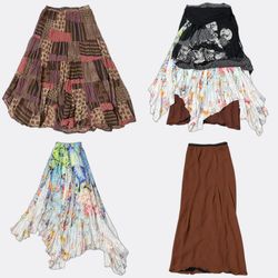 Bohemian Floral and Tiered Midi Skirts