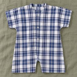 Upcycle Plaid Short Sleeve Playsuit Romper