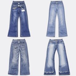 Women y2k low rise flared jeans