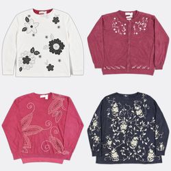 Y2K Novelty Beaded And Embroidered Sweaters
