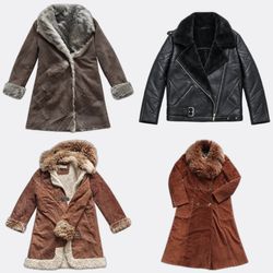 Faux Fur Collar Suede and Leather Jackets