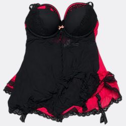 Y2k baby doll in Red and Black Lace (GRV-10-005)