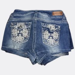 Embellished Denim Shorts
