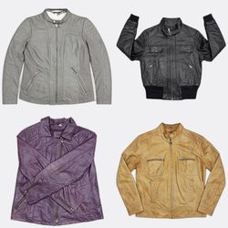 Leather Jackets with Zips and Pockets-AV-175