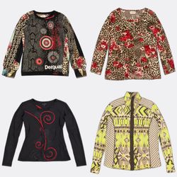 Y2k unique Desigual Printed Long Sleeve Tops
