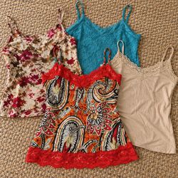 Y2k Women's Lace Trim and Printed Camisoles