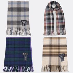Barbour Plaid Fringed Scarves