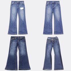 Jean évasé taille basse Y2K pour femmes