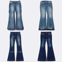 CR13215 Vintage Mix Branded Flare and Straight Jea..
