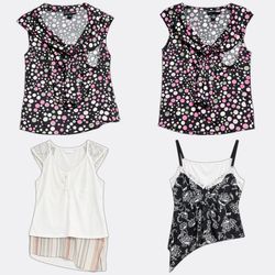 Women's Printed and Lace Trim Tops 1569