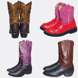 Vintage Two-Tone Leather Cowboy Boots